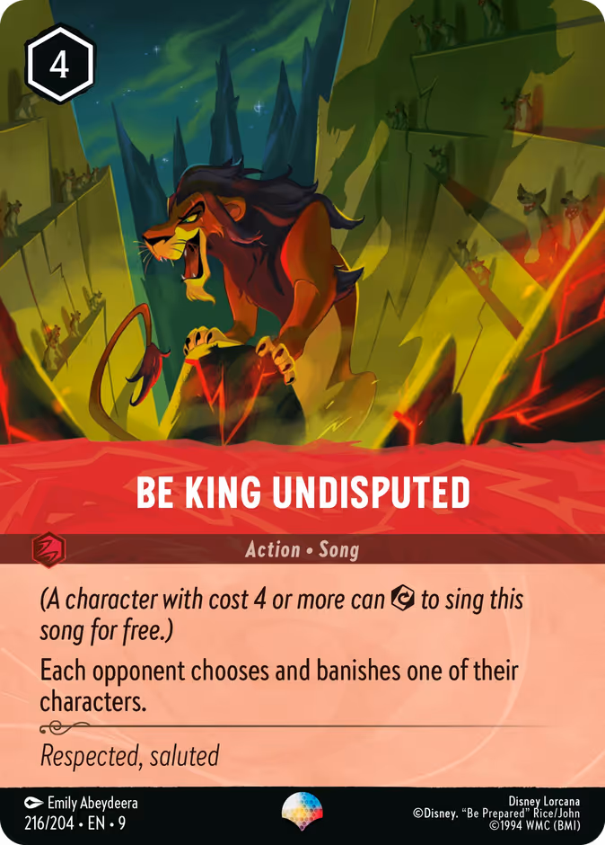 Be King Undisputed — Fabled #216 (Disney Lorcana card)