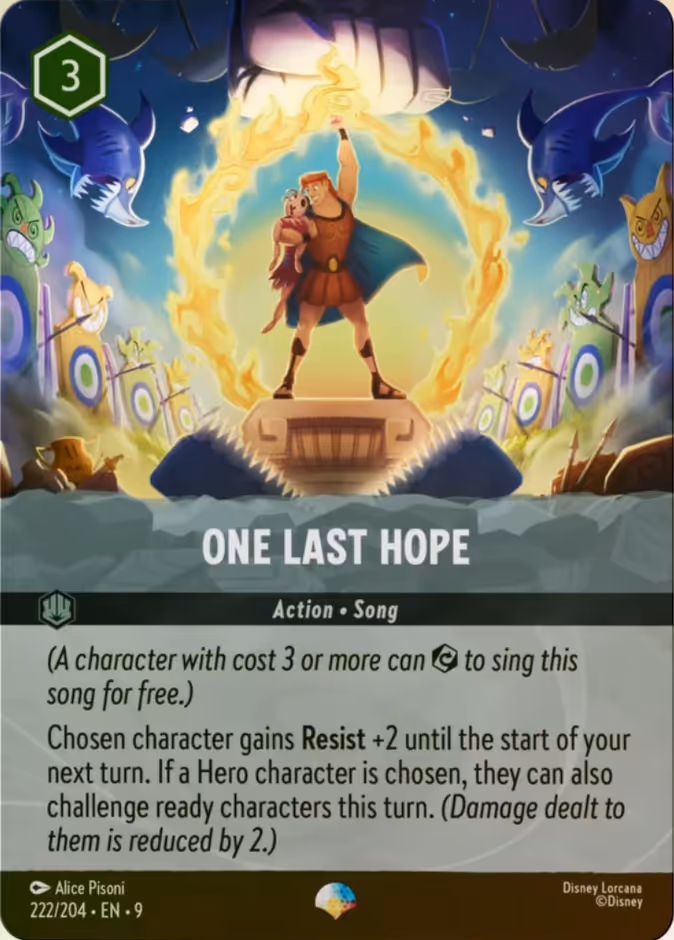 One Last Hope — Fabled #222 (Disney Lorcana card)
