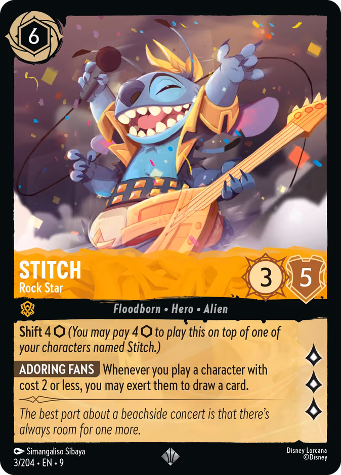 Stitch - Rock Star — Fabled #3 (Disney Lorcana card)