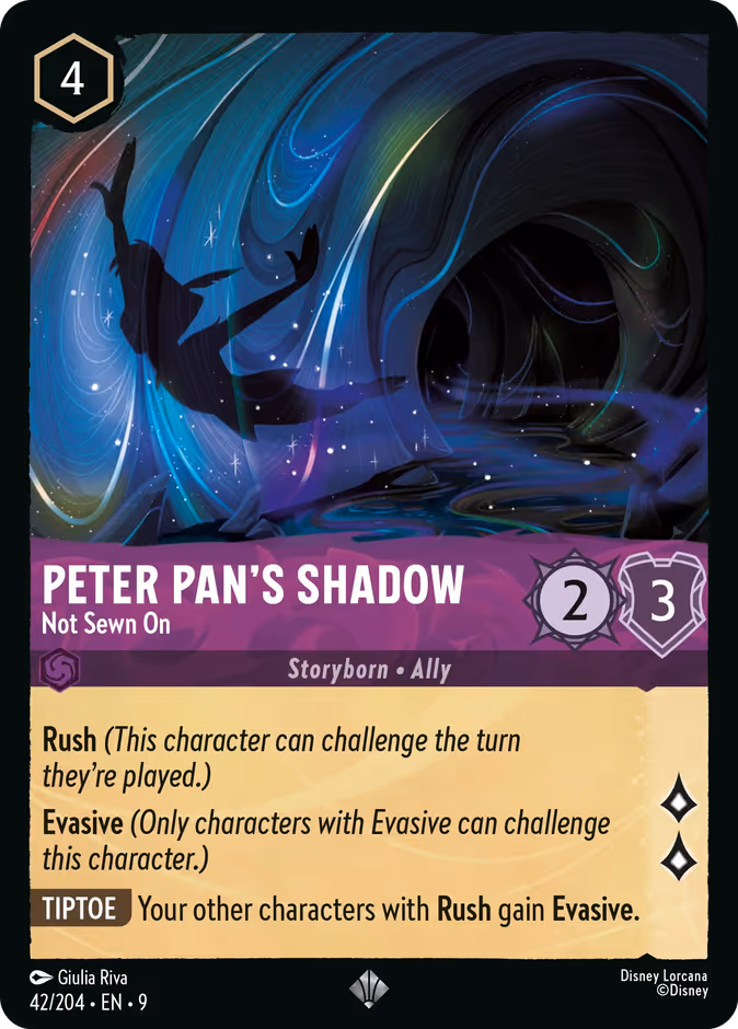 Peter Pan's Shadow - Not Sewn On — Fabled #42 (Disney Lorcana card)
