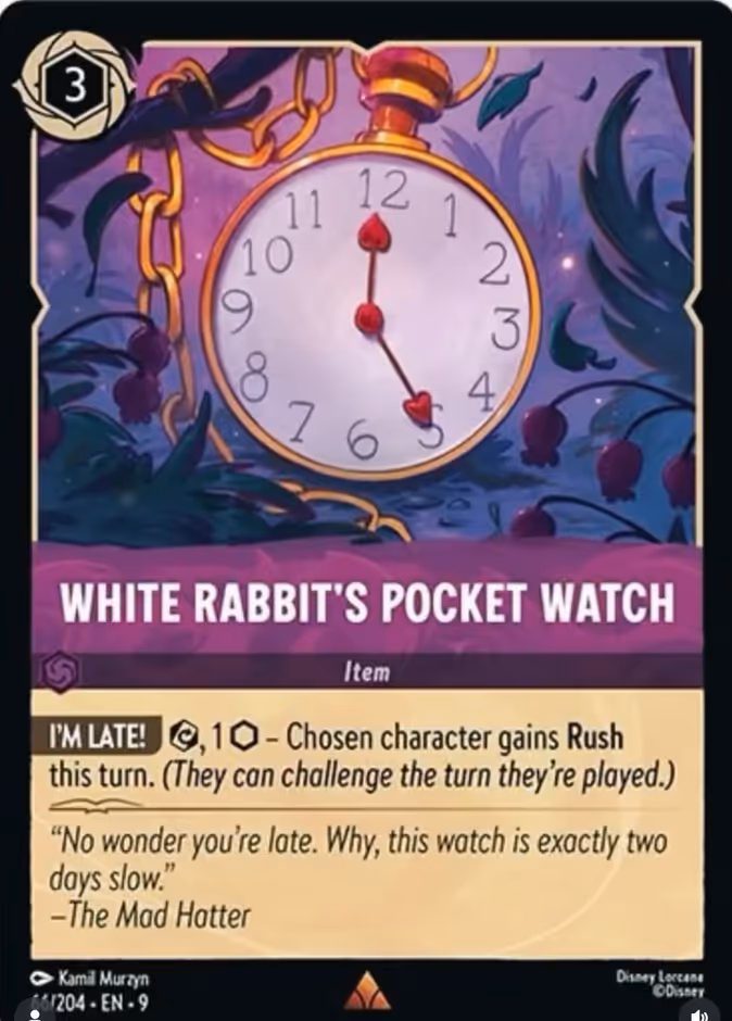 White Rabbit's Pocket Watch — Fabled #66 (Disney Lorcana card)
