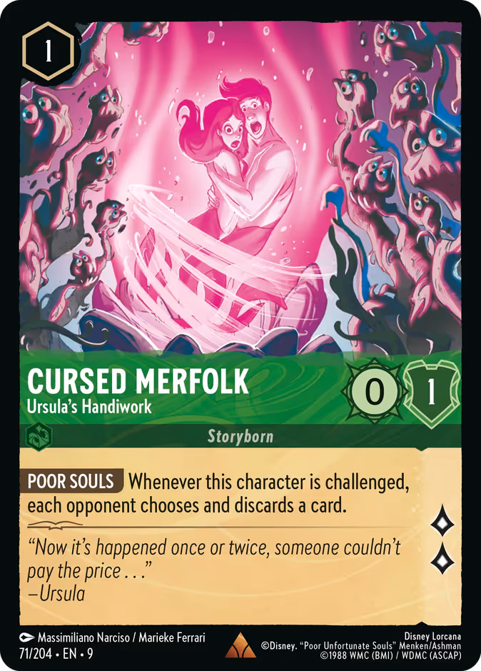 Cursed Merfolk - Ursula's Handiwork — Fabled #71 (Disney Lorcana card)