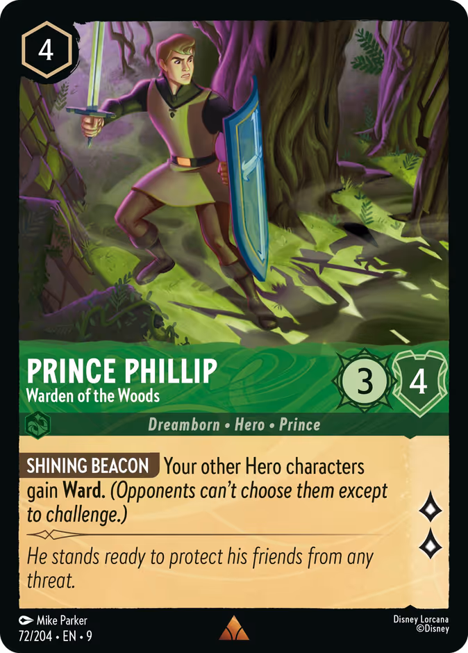 Prince Phillip - Warden of the Woods — Fabled #72 (Disney Lorcana card)