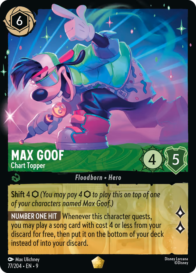 Max Goof - Chart Topper — Fabled #77 (Disney Lorcana card)