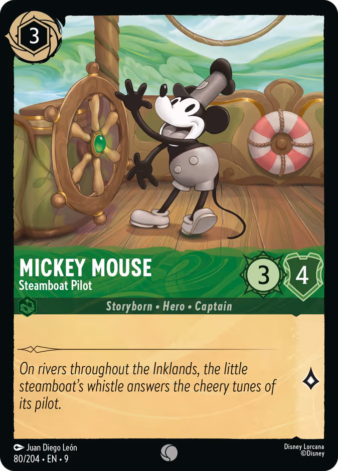 Mickey Mouse - Steamboat Pilot — Fabled #80 (Disney Lorcana card)