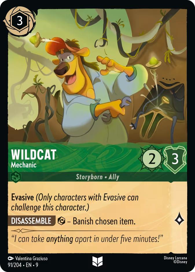 Wildcat - Mechanic — Fabled #91 (Disney Lorcana card)