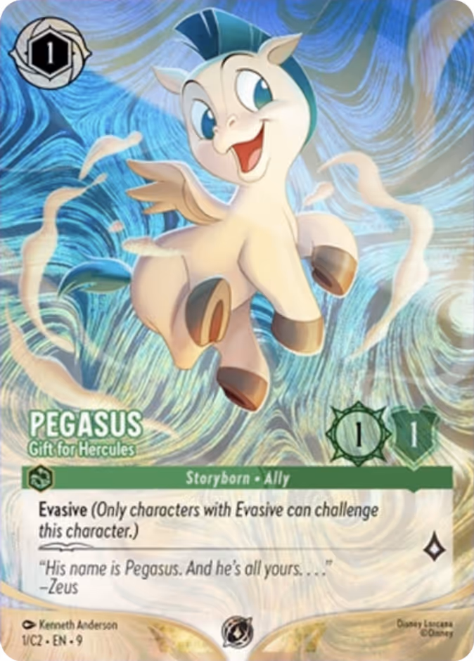 Pegasus - Gift for Hercules — Lorcana Challenge Year 3 #1 (Disney Lorcana card)