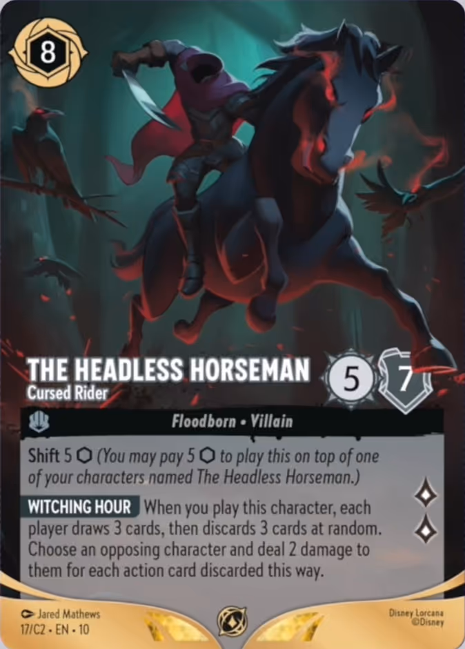 The Headless Horseman - Cursed Rider — Lorcana Challenge Year 3 #17 (Disney Lorcana card)
