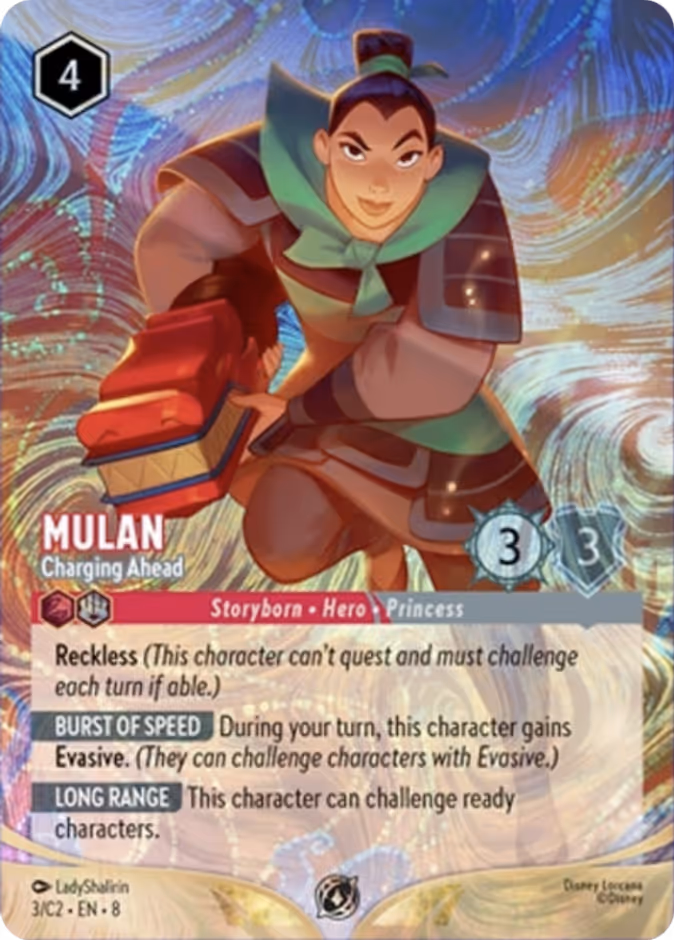 Mulan - Charging Ahead — Lorcana Challenge Year 3 #3 (Disney Lorcana card)