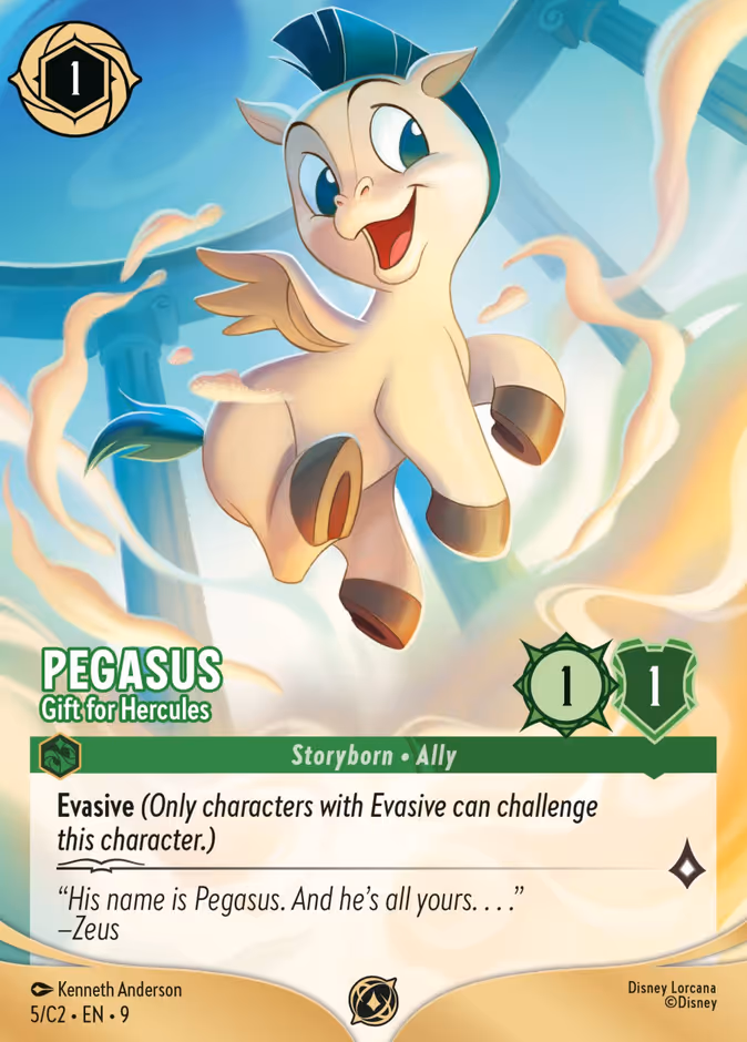 Pegasus - Gift for Hercules — Lorcana Challenge Year 3 #5 (Disney Lorcana card)