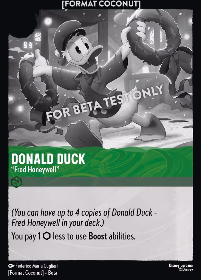Donald Duck - "Fred Honeywell" — Format Coconut #4 (Disney Lorcana card)