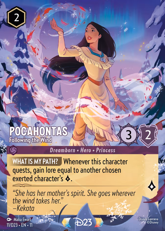 Pocahontas - Following the Wind — D23 Collection #11 (Disney Lorcana card)