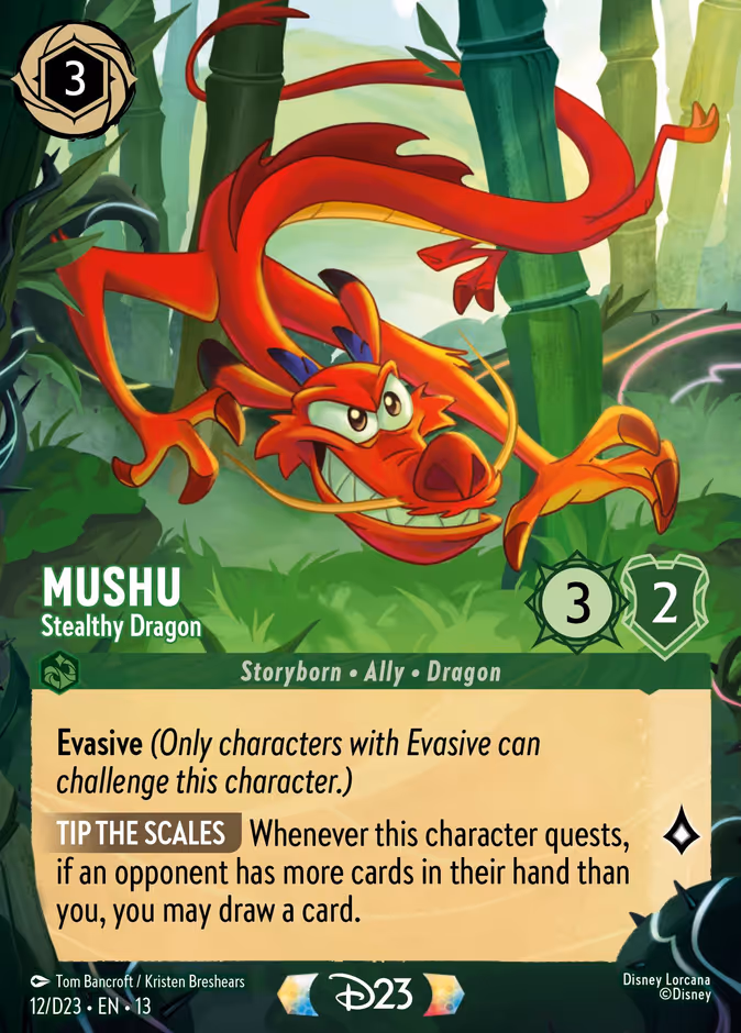 Mushu - Stealthy Dragon — D23 Collection #12 (Disney Lorcana card)