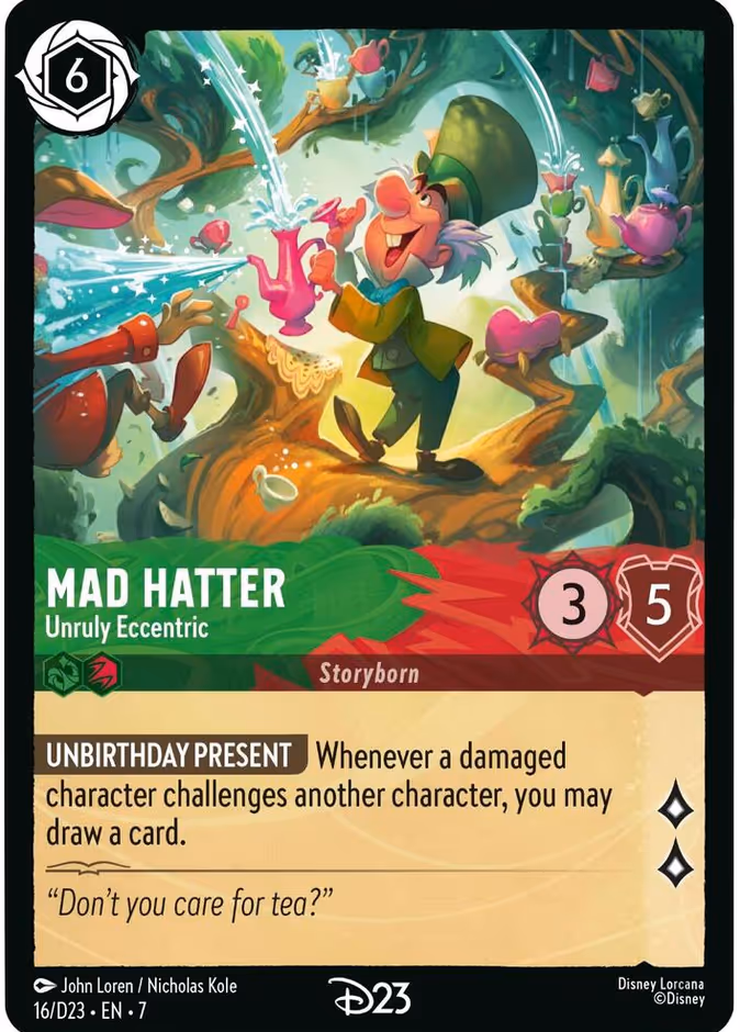 Mad Hatter - Unruly Eccentric — D23 Collection #16 (Disney Lorcana card)