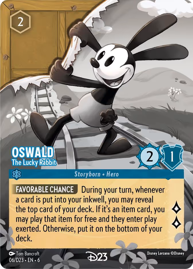 Oswald - The Lucky Rabbit — D23 Collection #6 (Disney Lorcana card)