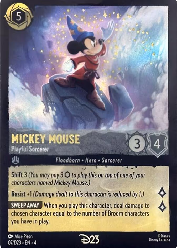 Mickey Mouse - Playful Sorcerer — D23 Collection #7 (Disney Lorcana card)