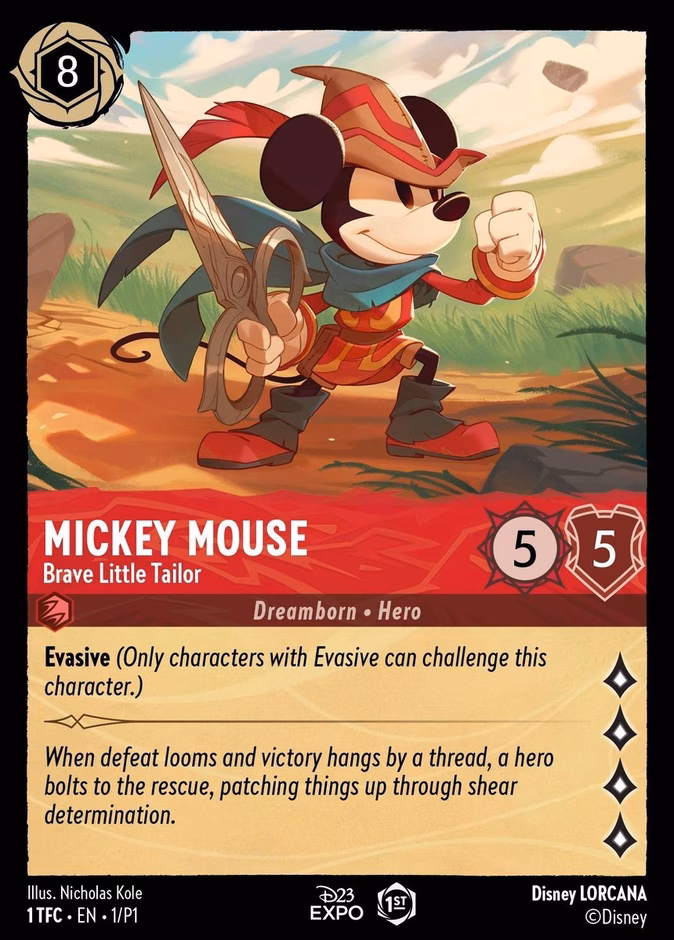 Mickey Mouse - Brave Little Tailor — Promo Set 1 #1 (Disney Lorcana card)