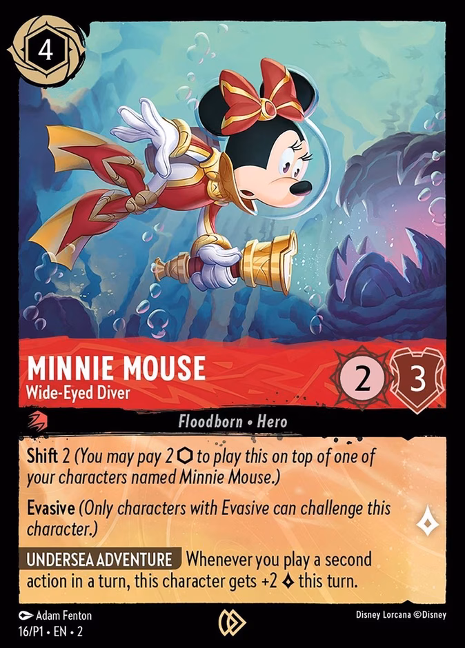 Minnie Mouse - Wide-Eyed Diver — Promo Set 1 #16 (Disney Lorcana card)
