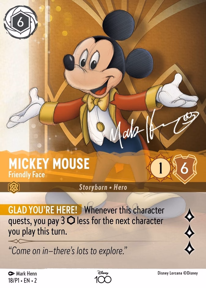 Mickey Mouse - Friendly Face — Promo Set 1 #18 (Disney Lorcana card)
