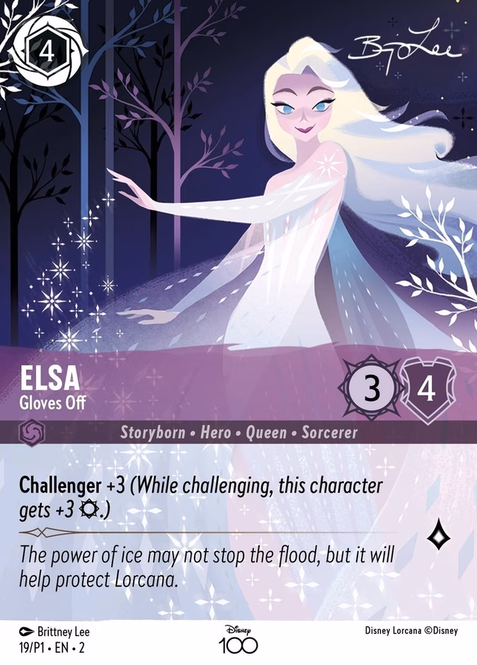 Elsa - Gloves Off — Promo Set 1 #19 (Disney Lorcana card)