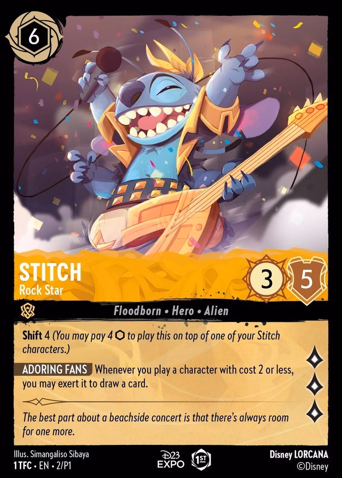Stitch - Rock Star — Promo Set 1 #2 (Disney Lorcana card)