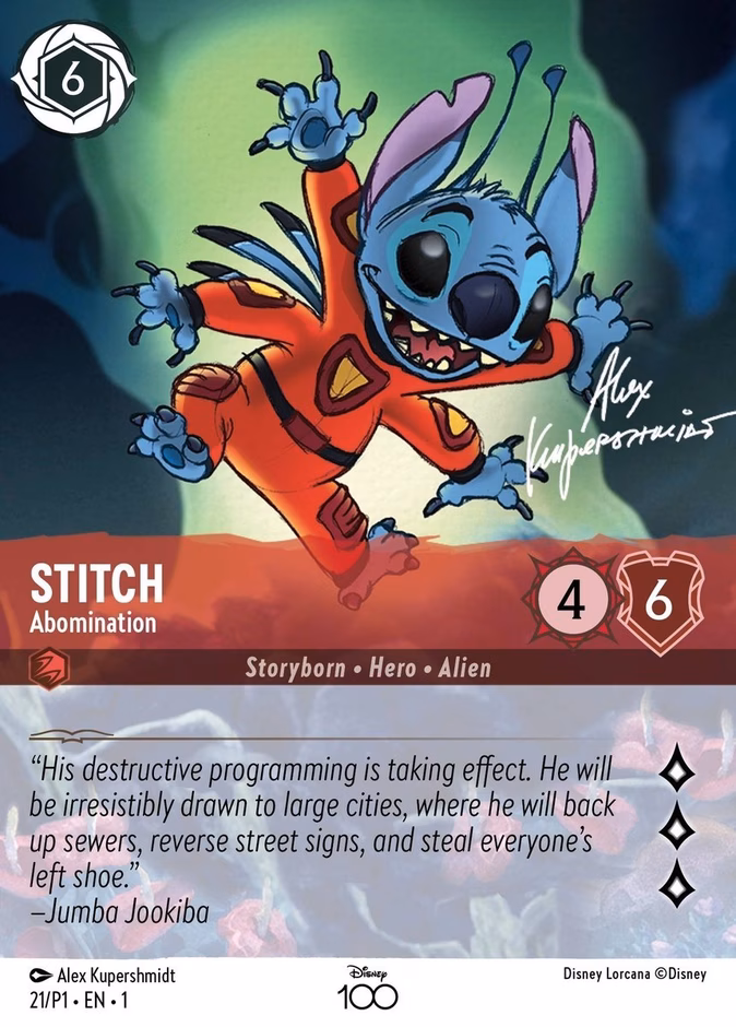Stitch - Abomination — Promo Set 1 #21 (Disney Lorcana card)