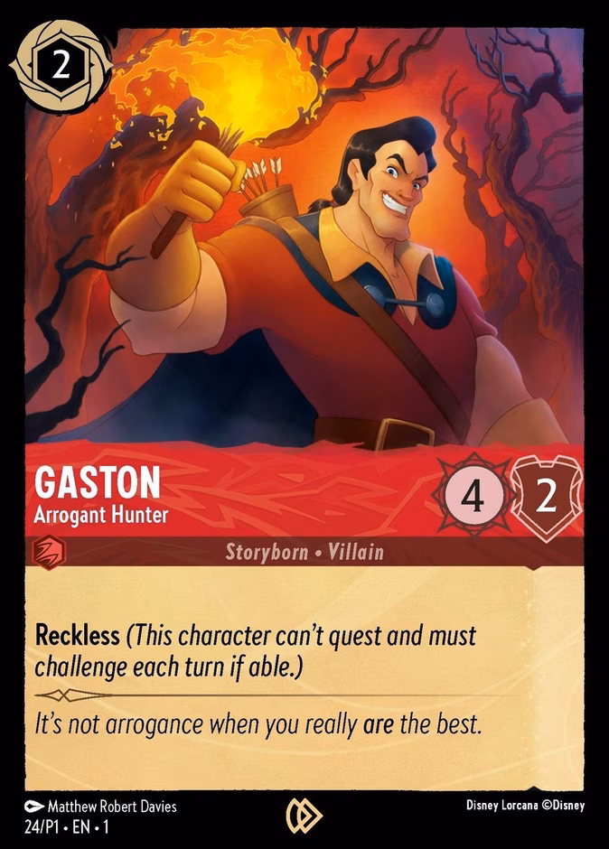 Gaston - Arrogant Hunter — Promo Set 1 #24 (Disney Lorcana card)