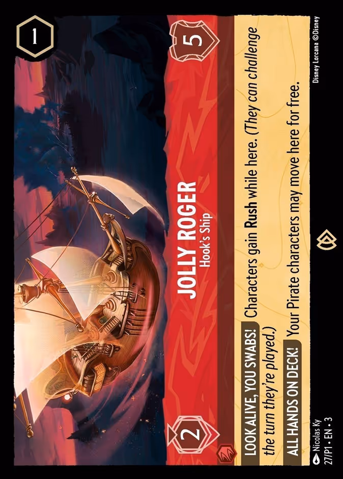 Jolly Roger - Hook's Ship — Promo Set 1 #27 (Disney Lorcana card)