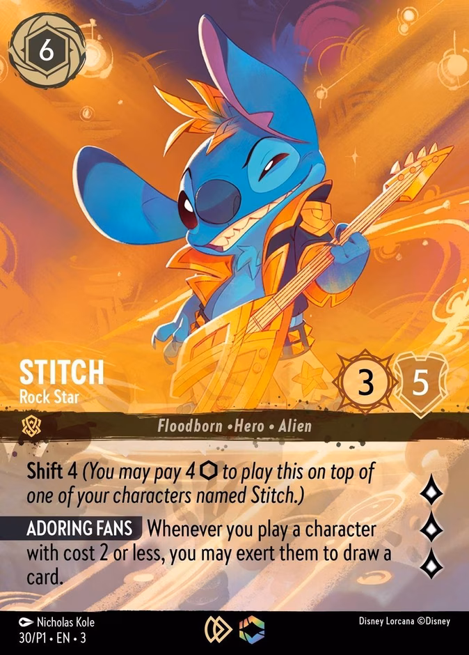 Stitch - Rock Star — Promo Set 1 #30 (Disney Lorcana card)