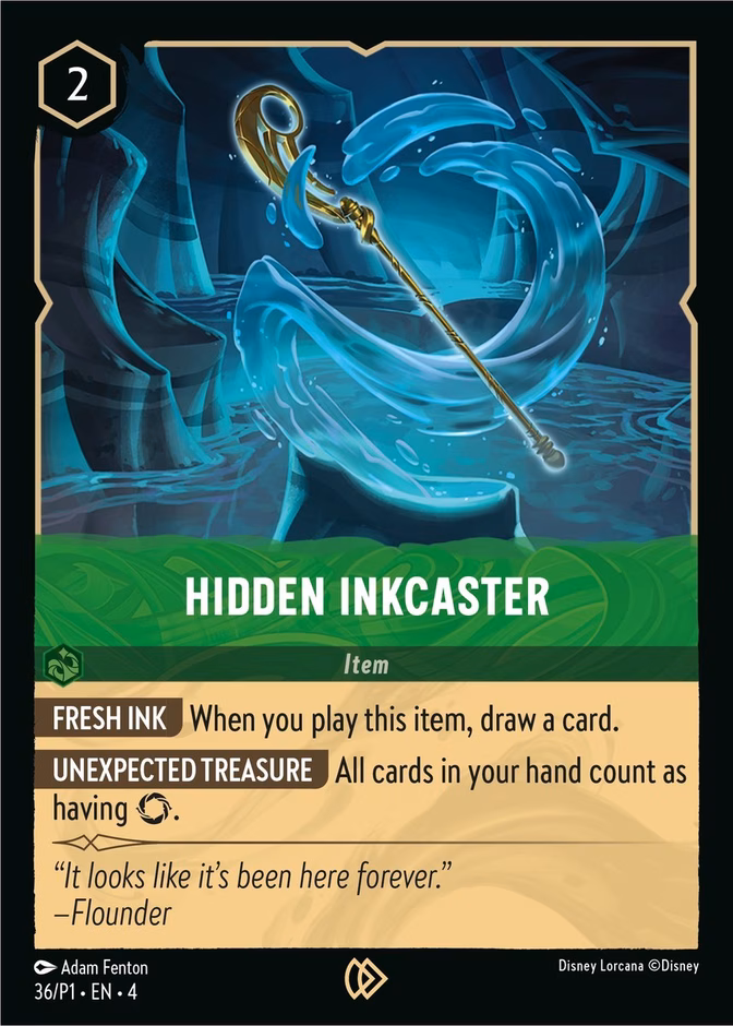 Hidden Inkcaster — Promo Set 1 #36 (Disney Lorcana card)