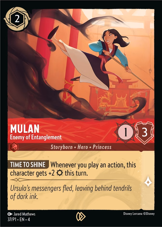 Mulan - Enemy of Entanglement — Promo Set 1 #37 (Disney Lorcana card)