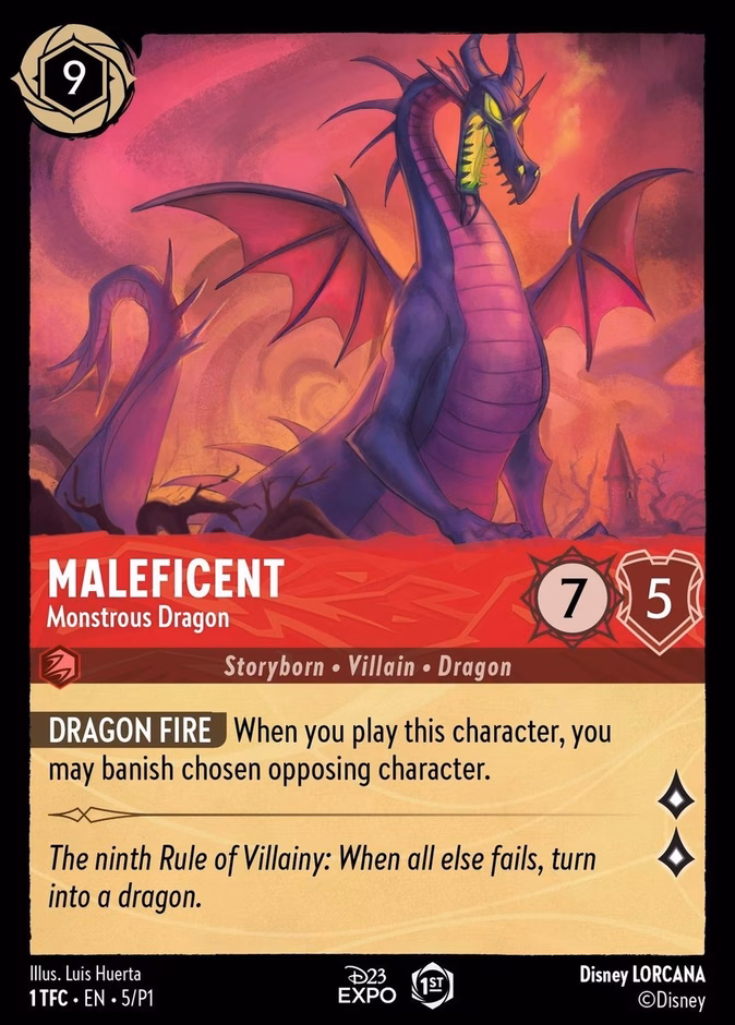 Maleficent - Monstrous Dragon — Promo Set 1 #5 (Disney Lorcana card)