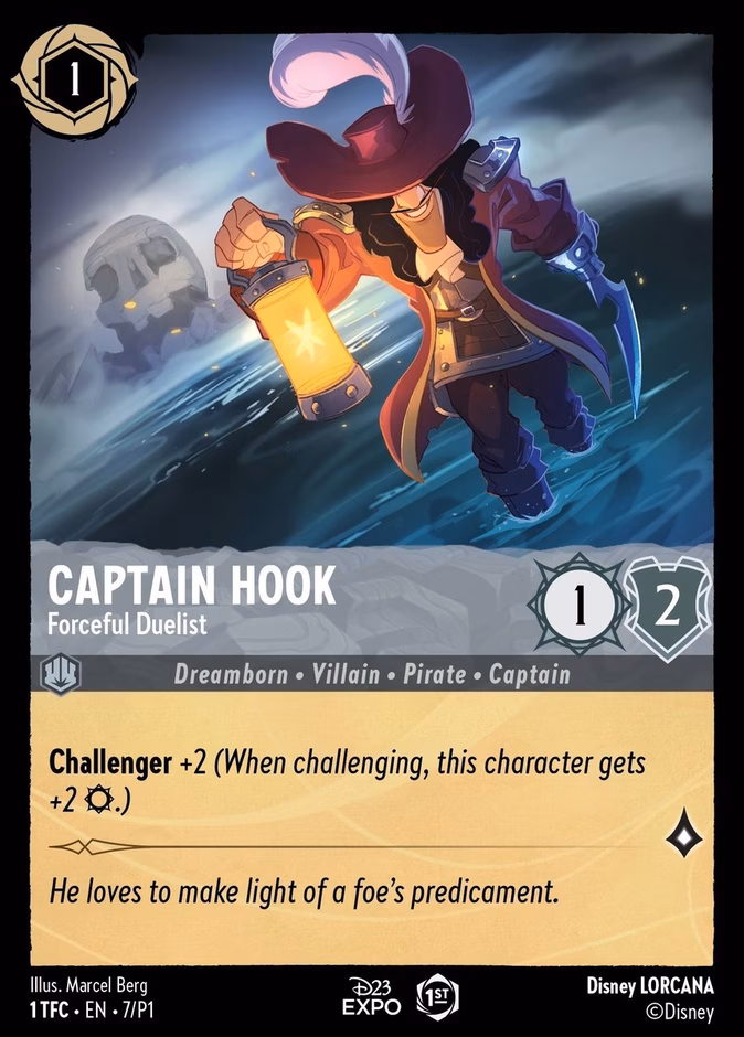 Captain Hook - Forceful Duelist — Promo Set 1 #7 (Disney Lorcana card)