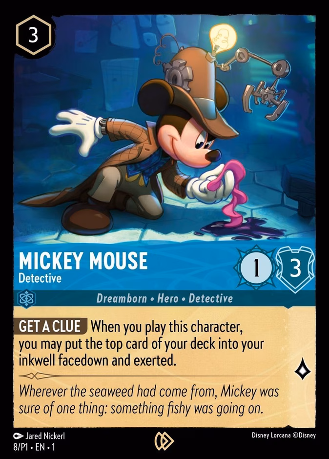 Mickey Mouse - Detective — Promo Set 1 #8 (Disney Lorcana card)