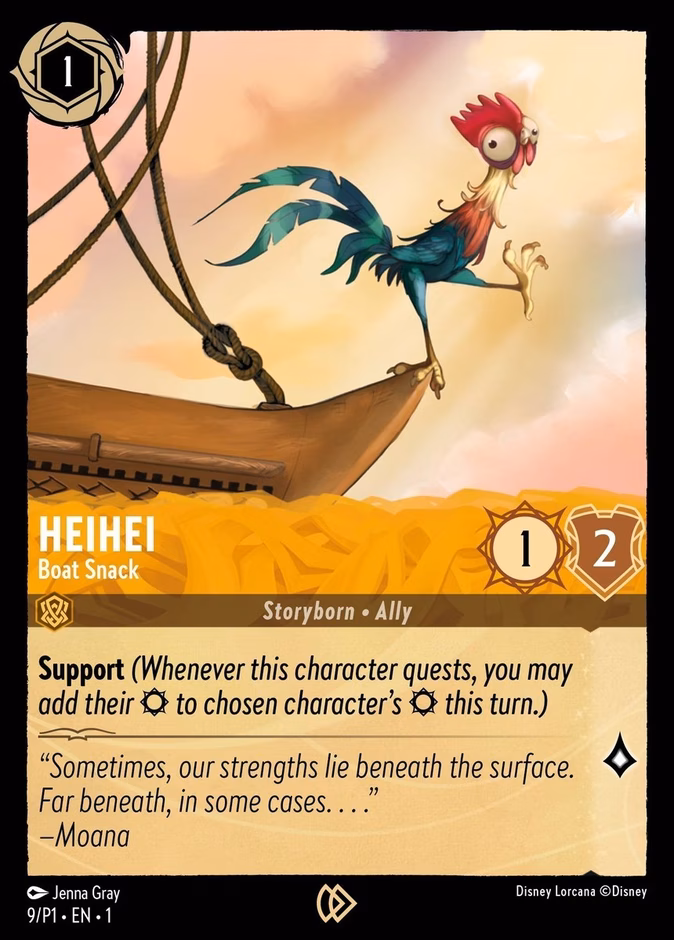 HeiHei - Boat Snack — Promo Set 1 #9 (Disney Lorcana card)