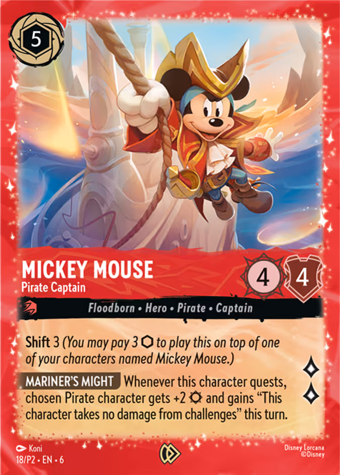 Mickey Mouse - Pirate Captain — Promo Set 2 #18 (Disney Lorcana card)