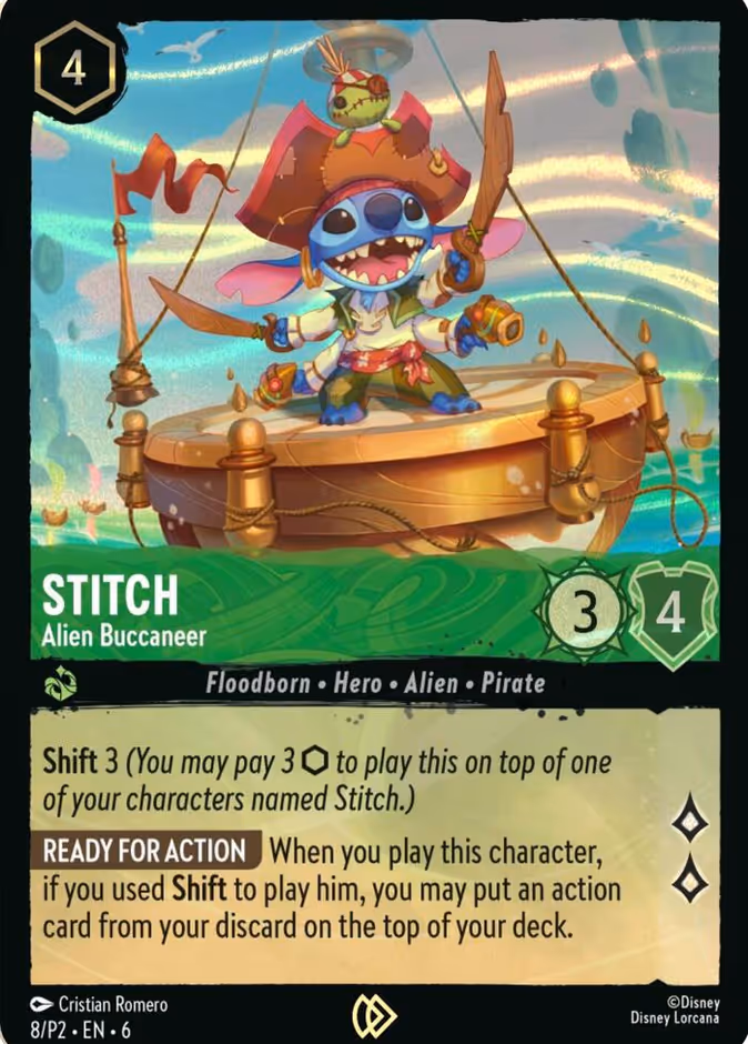 Stitch - Alien Buccaneer — Promo Set 2 #8 (Disney Lorcana card)