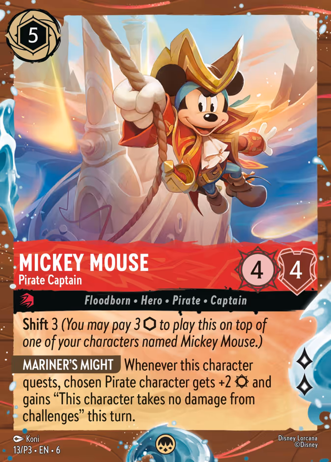 Mickey Mouse - Pirate Captain — Promo Set 3 #13 (Disney Lorcana card)