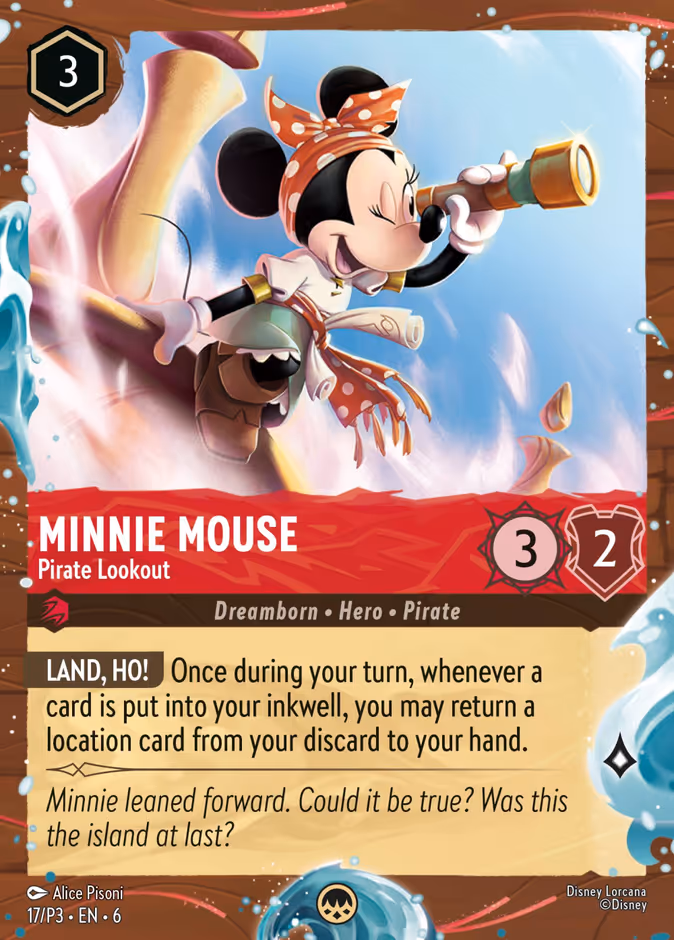Minnie Mouse - Pirate Lookout — Promo Set 3 #17 (Disney Lorcana card)