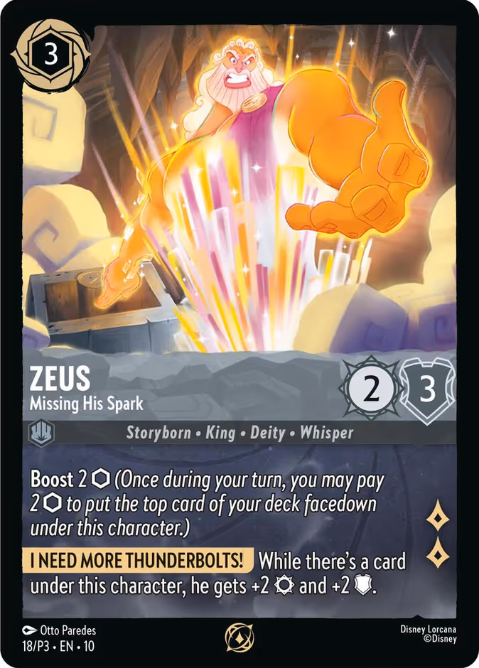 Zeus - Missing His Spark — Promo Set 3 #18 (Disney Lorcana card)