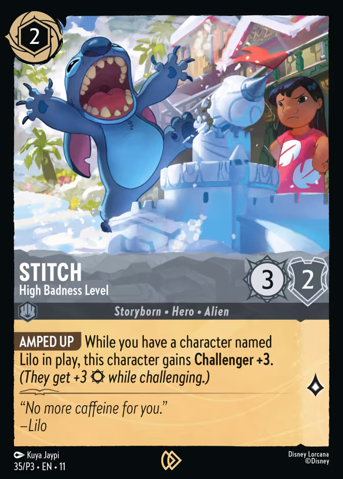 Stitch - High Badness Level — Promo Set 3 #35 (Disney Lorcana card)