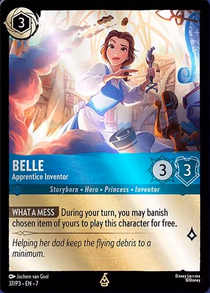 Belle - Apprentice Inventor — Promo Set 3 #37 (Disney Lorcana card)