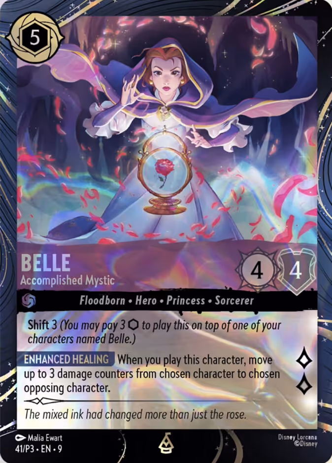 Belle - Accomplished Mystic — Promo Set 3 #41 (Disney Lorcana card)