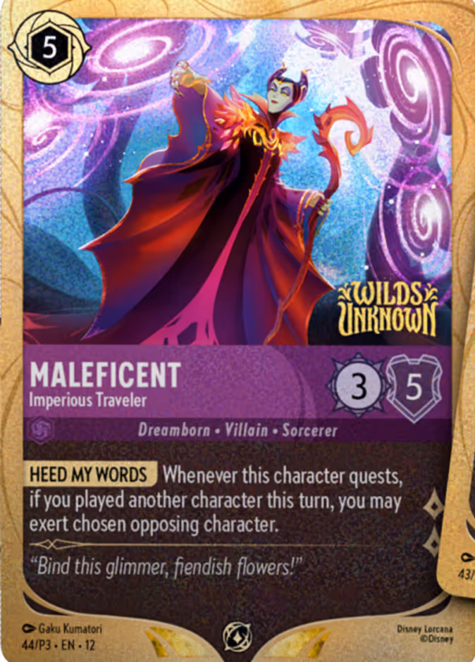 Maleficent - Imperious Traveler — Promo Set 3 #44 (Disney Lorcana card)