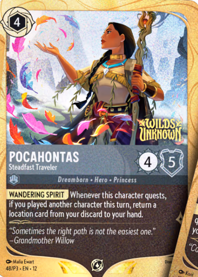 Pocahontas - Steadfast Traveler — Promo Set 3 #48 (Disney Lorcana card)