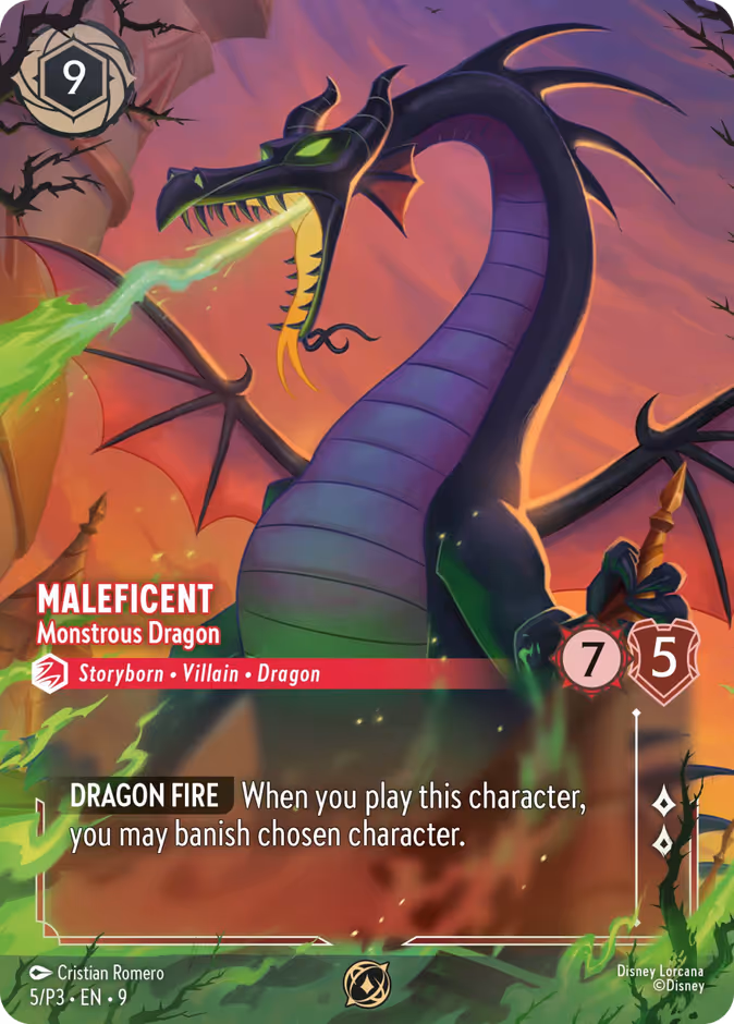 Maleficent - Monstrous Dragon — Promo Set 3 #5 (Disney Lorcana card)