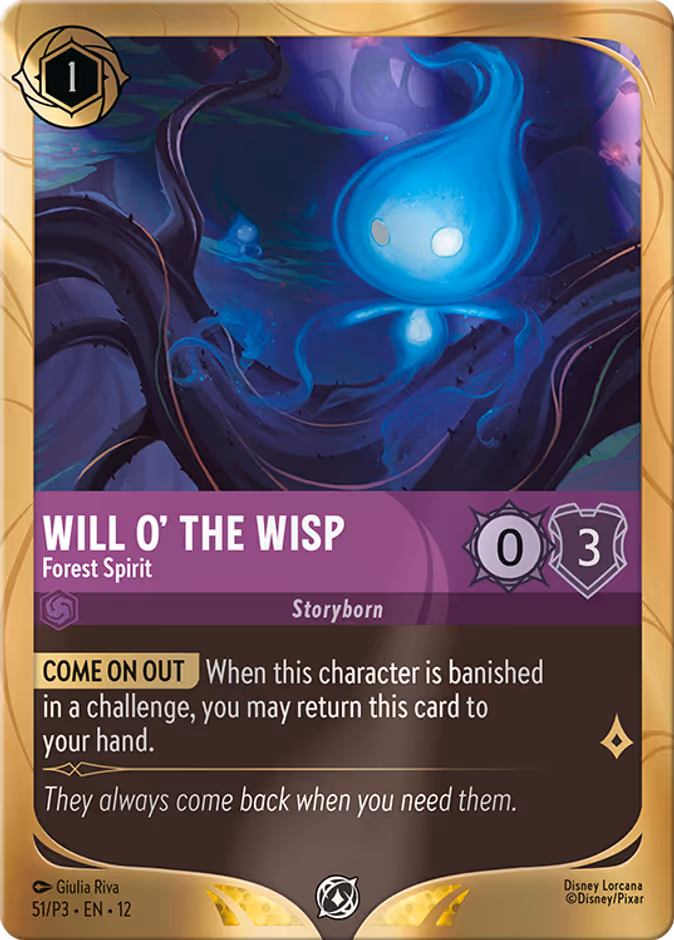 Will o' the Wisp - Forest Spirit — Promo Set 3 #51 (Disney Lorcana card)