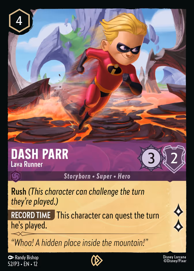 Dash Parr - Lava Runner — Promo Set 3 #52 (Disney Lorcana card)