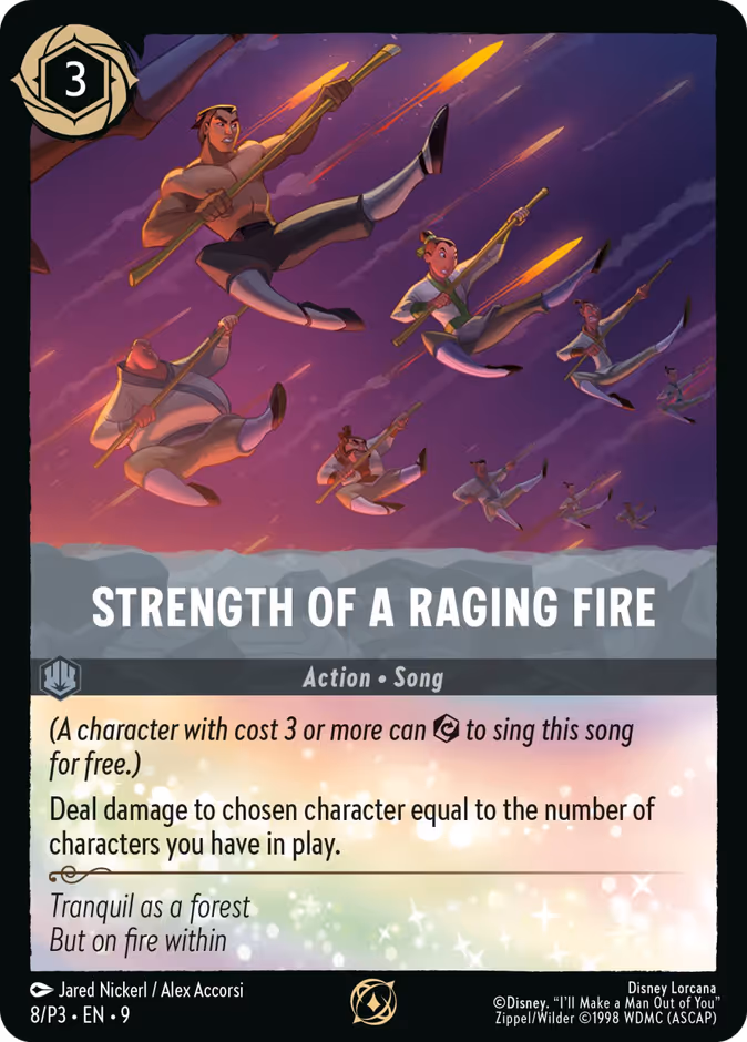 Strength of a Raging Fire — Promo Set 3 #8 (Disney Lorcana card)