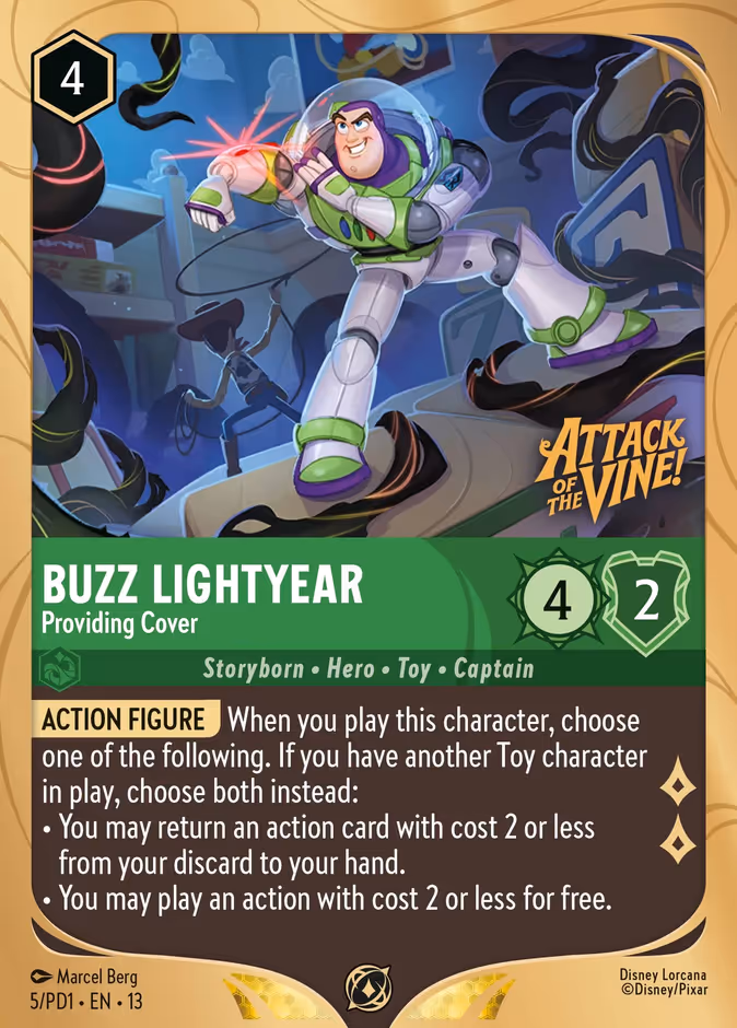 Buzz Lightyear - Providing Cover — PD1 #5 (Disney Lorcana card)